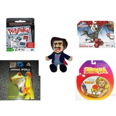 Children's Gift Bundle [5 Piece] -  Hasbro s PICTUREKA Card  - Jurassic World Velociraptor "Blue" Figure  - BoxCar Willie Country Music Character Doll 16" - Animal World Questions & Answers  - The B   